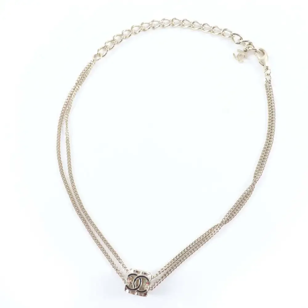 Chanel Cc Logo Pendant Necklace Metal #250090C12B
